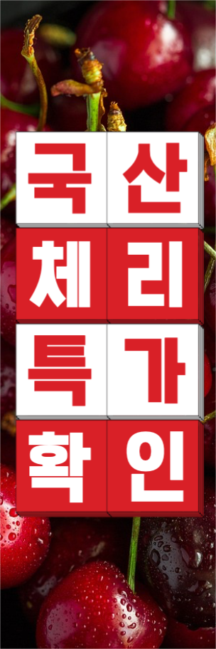 국산 체리 특가 확인 웹 배너 세로