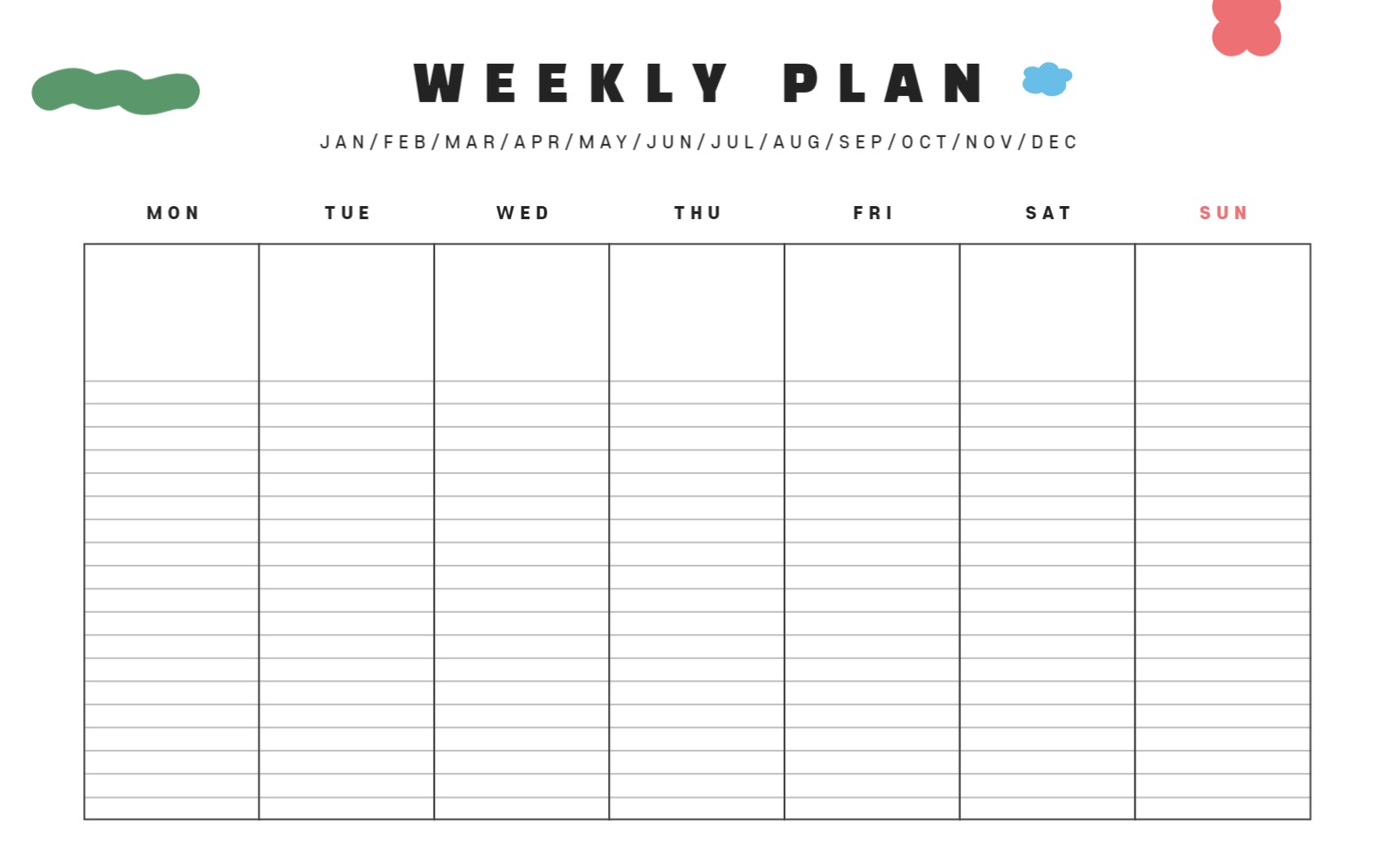 굿노트 위클리 플랜