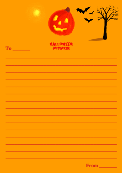 할로윈 호박 편지지