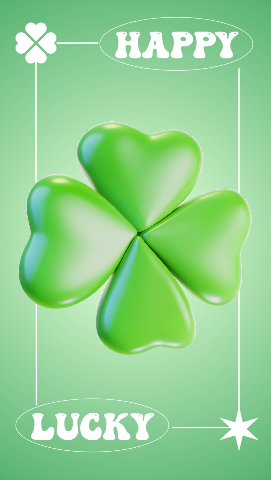 행운 라벨 포토 카드