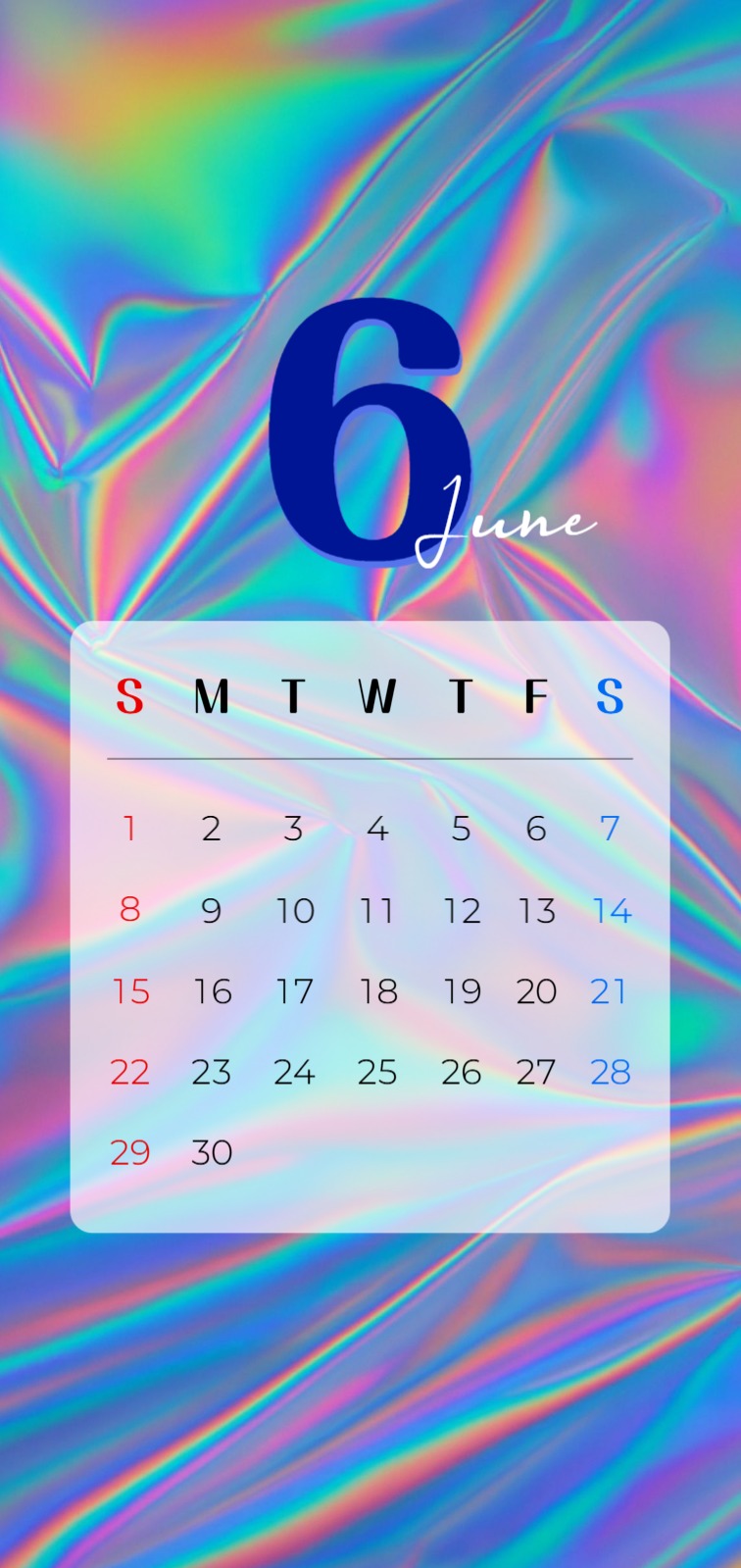 6월 달력 모바일 배경화면
