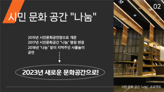 문화공간 리뉴얼 프로젝트 프레젠테이션