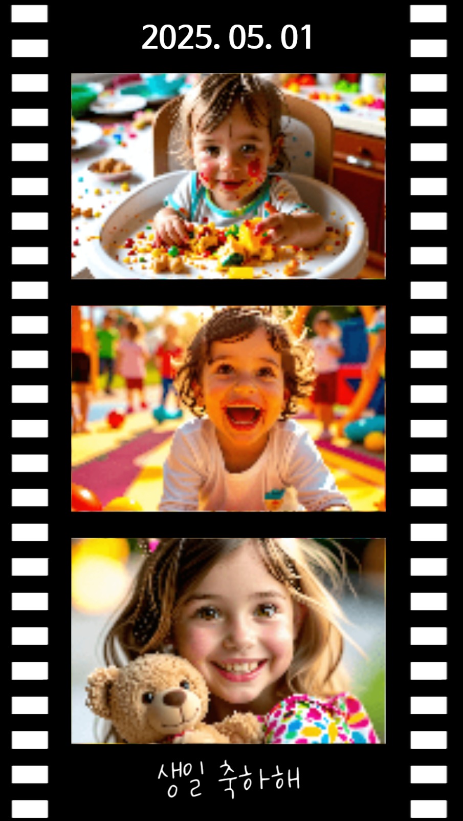 생일 축하 포토 카드 북마크