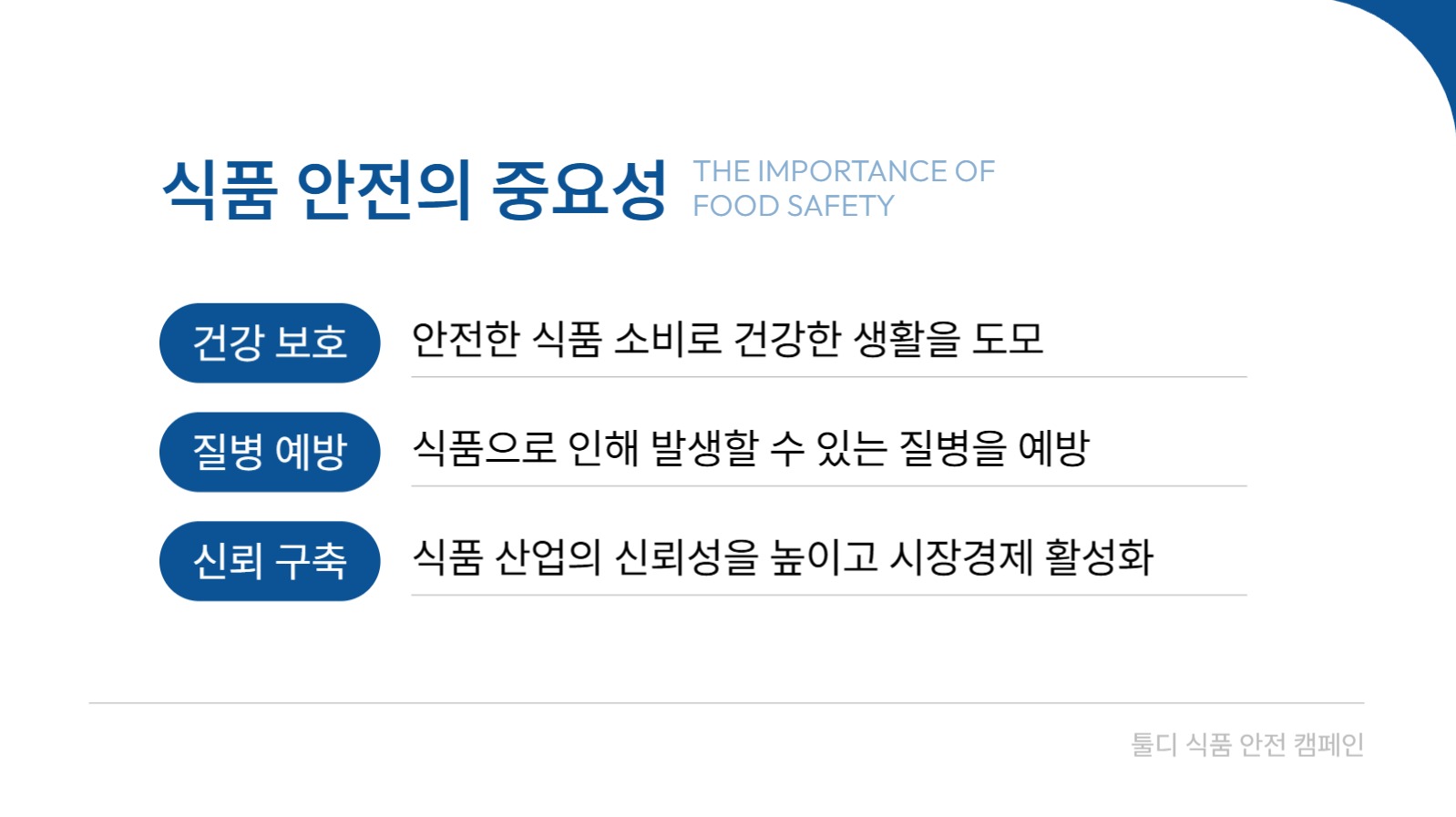 식품 안전 프레젠테이션