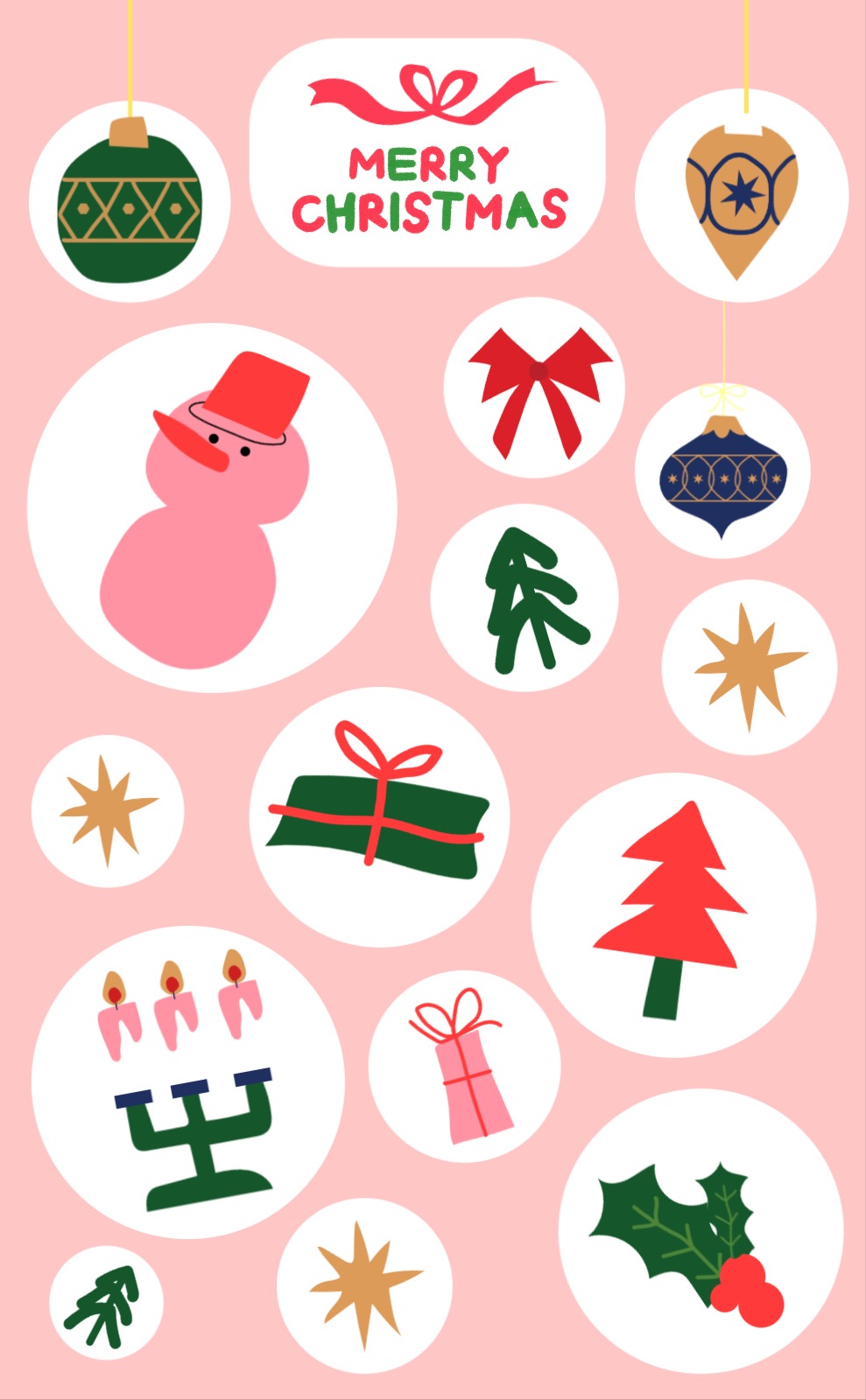 메리크리스마스 DIY 스티커 미디움