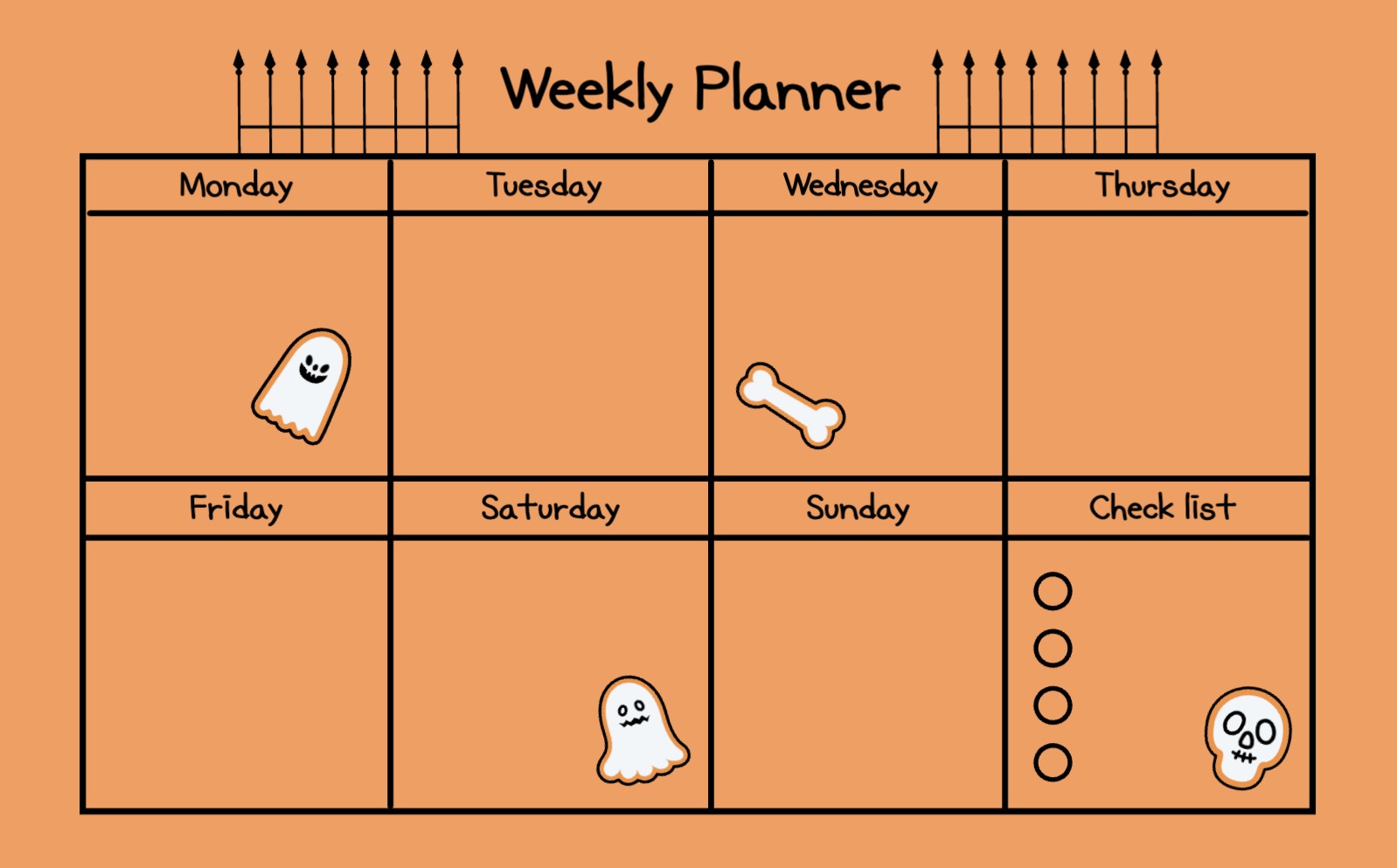 할로윈 위클리 플래너 굿노트