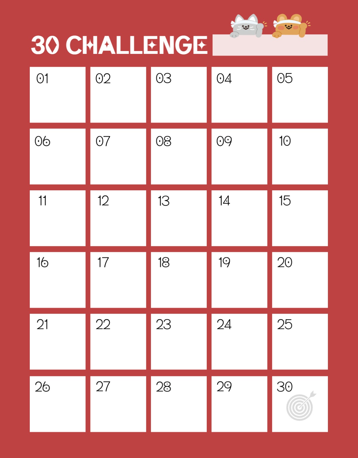 30일 챌린지 굿노트 속지