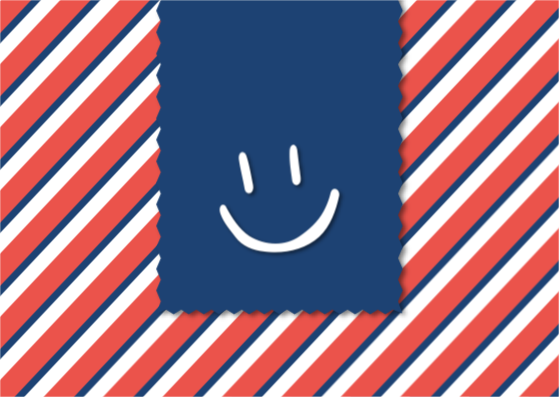 스마일 사선 줄무늬 우편 엽서 카드