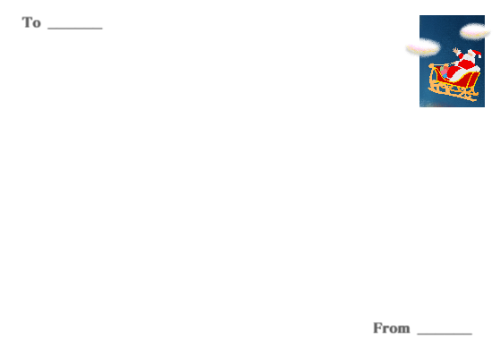 산타크로스 썰매 이륙 엽서