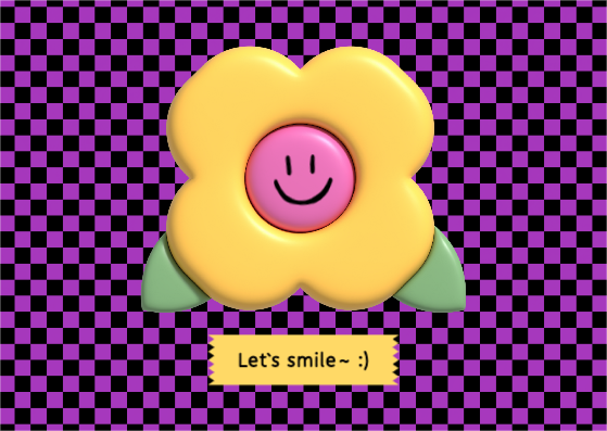 렛츠 스마일 꽃 엽서 카드