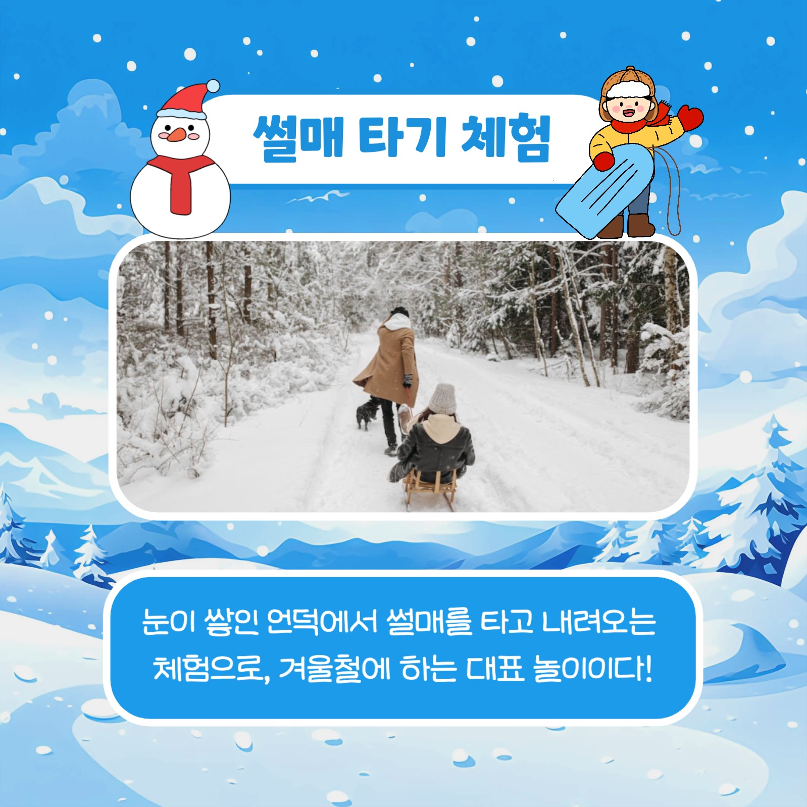 겨울방학 체험활동 카드뉴스
