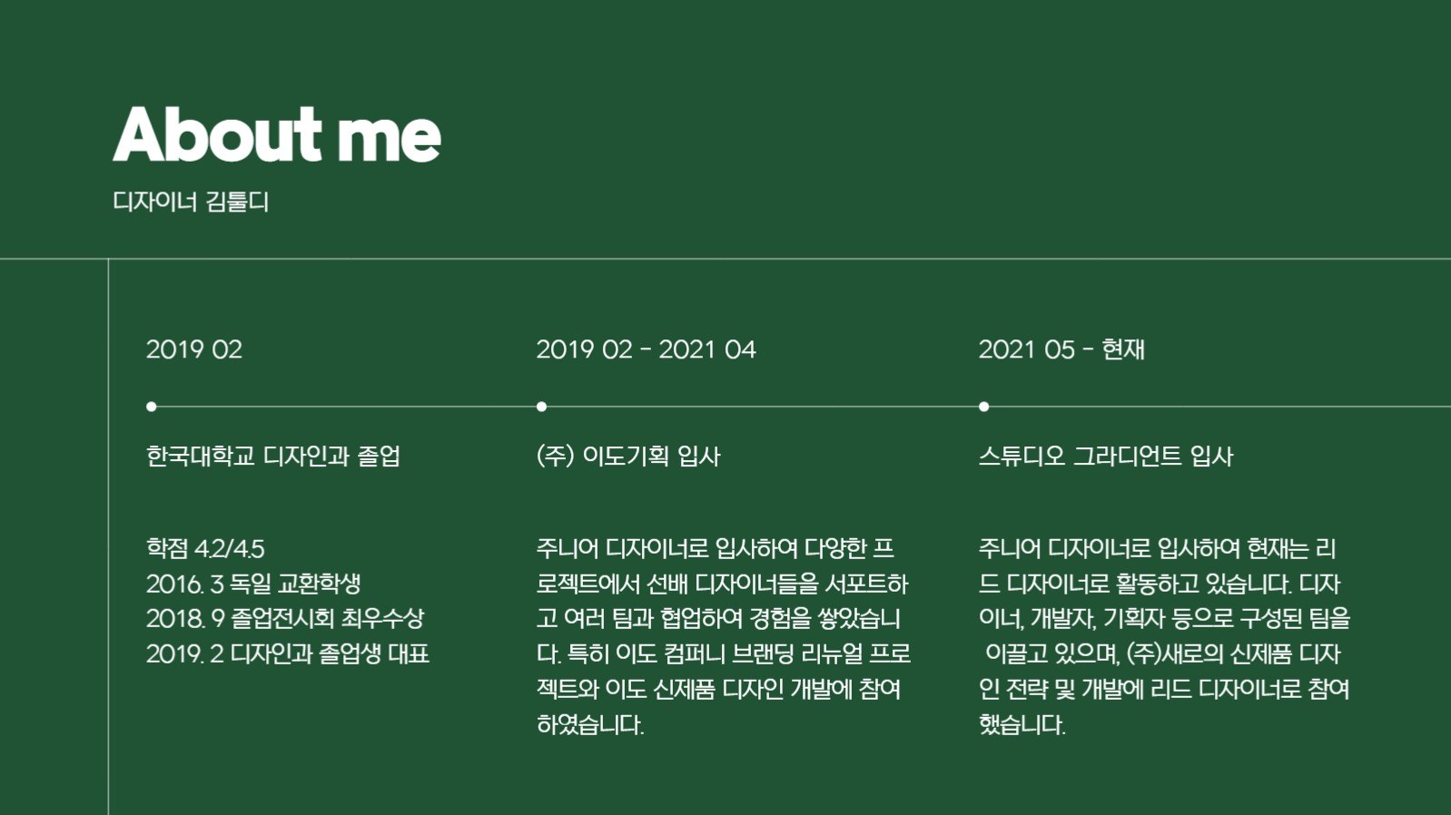 심플 라인 레이아웃 포트폴리오 피피티