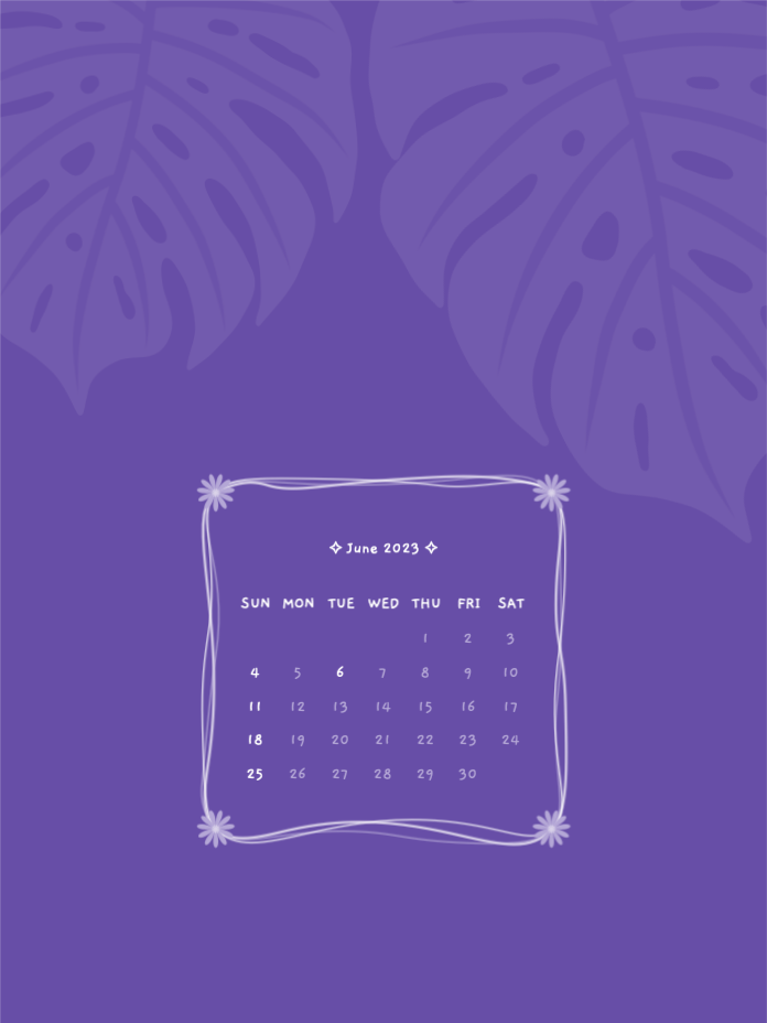 6월 달력 나뭇잎 배경화면