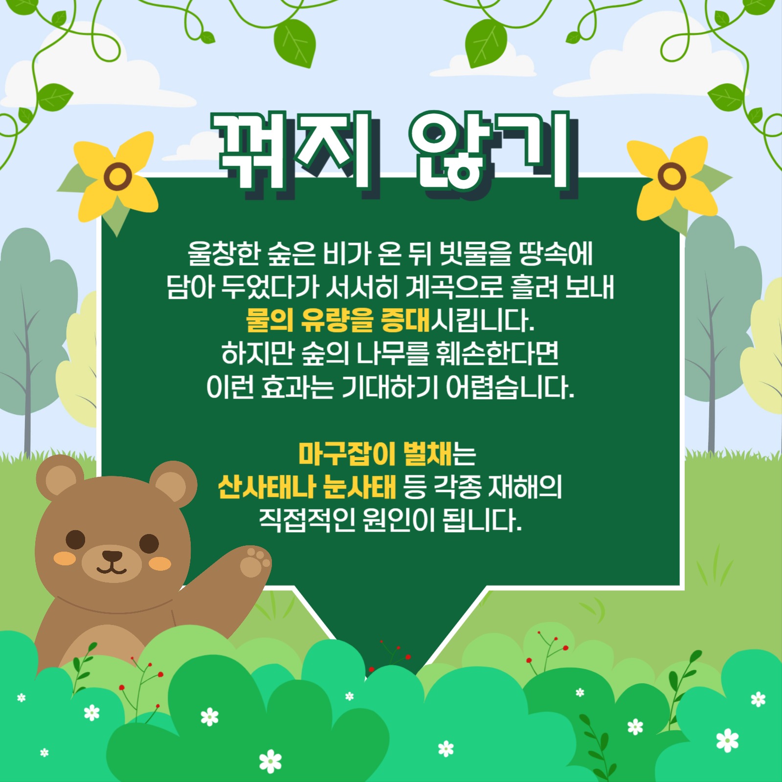 숲 지키기 카드뉴스