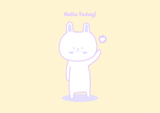 안녕 오늘 귀여운 토끼 엽서 카드