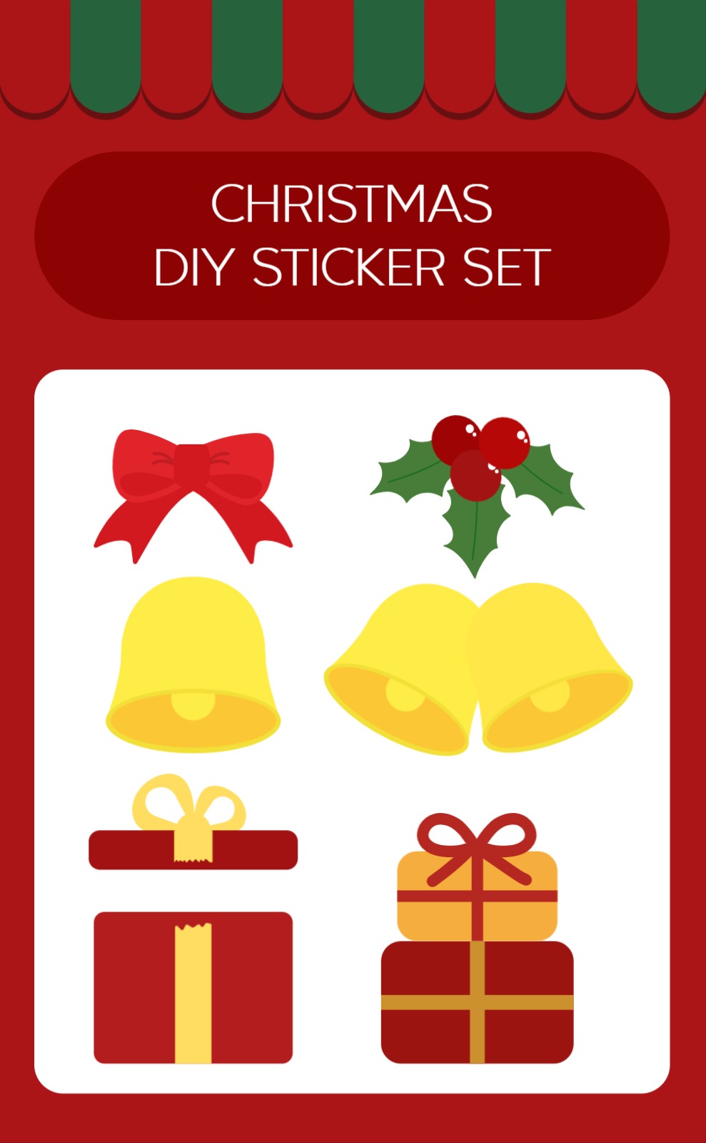 크리스마스 장식 DIY 스티커 세트