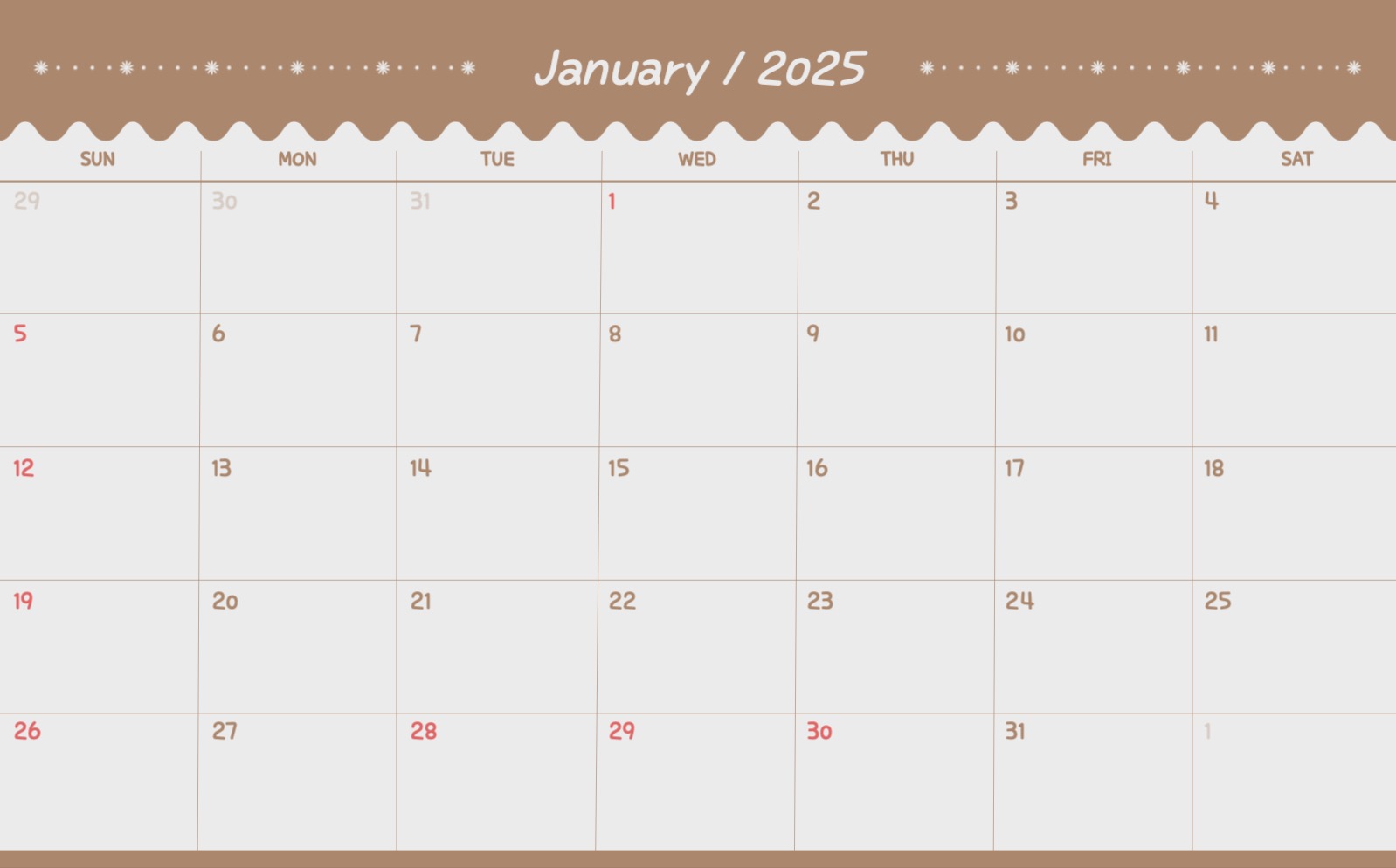 심플한 월간 플래너 속지 굿노트