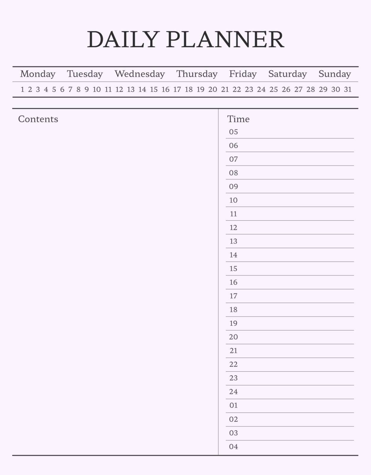 데일리 플래너 굿노트 스케줄러