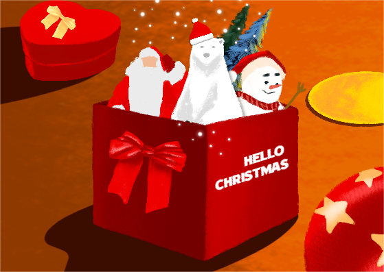 해피 크리스마스 장식 엽서