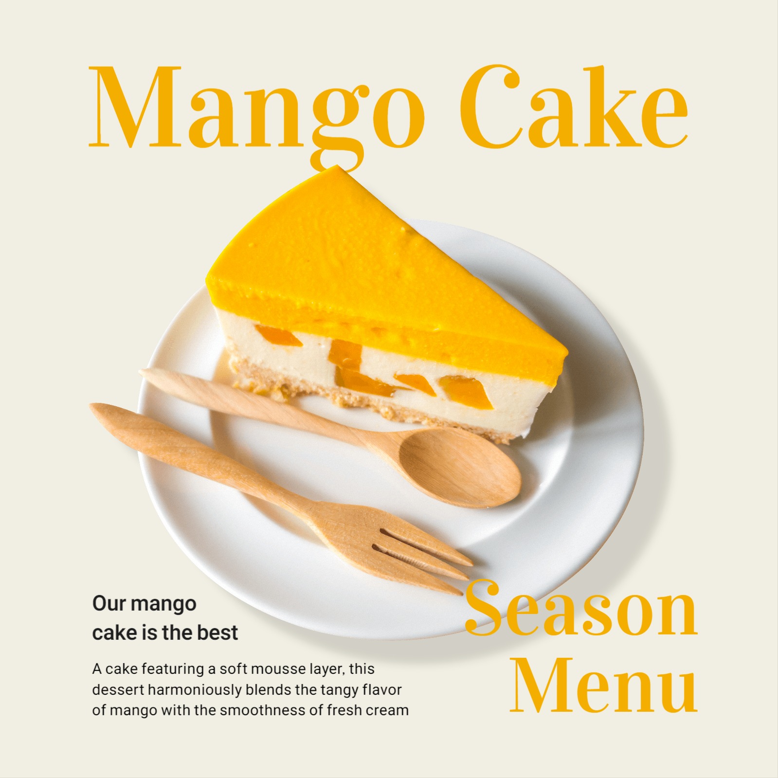 망고 케이크 홍보 이미지