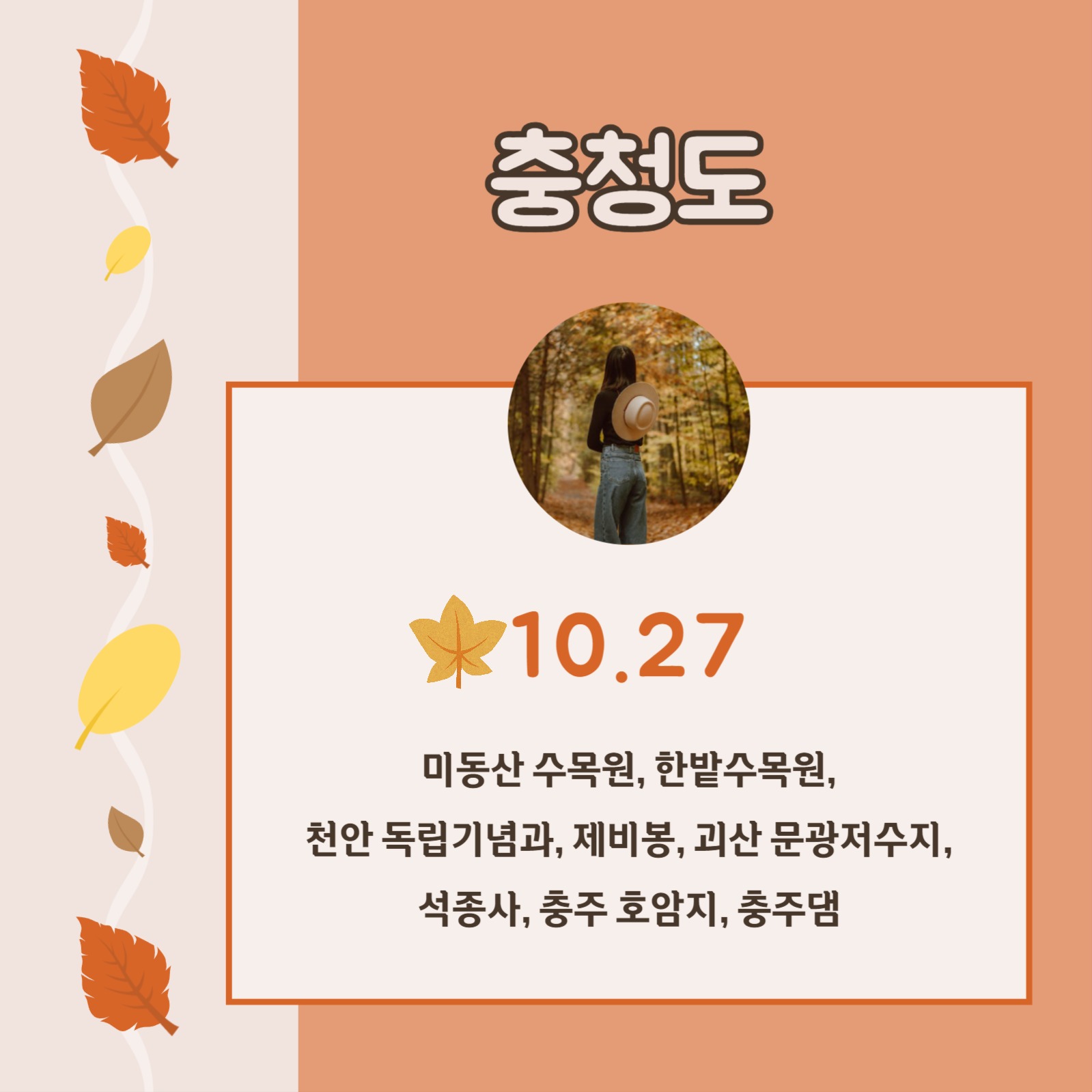 단풍 명소와 절정기 카드뉴스