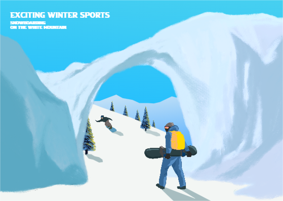 화이트마운틴 스노우보딩 엽서