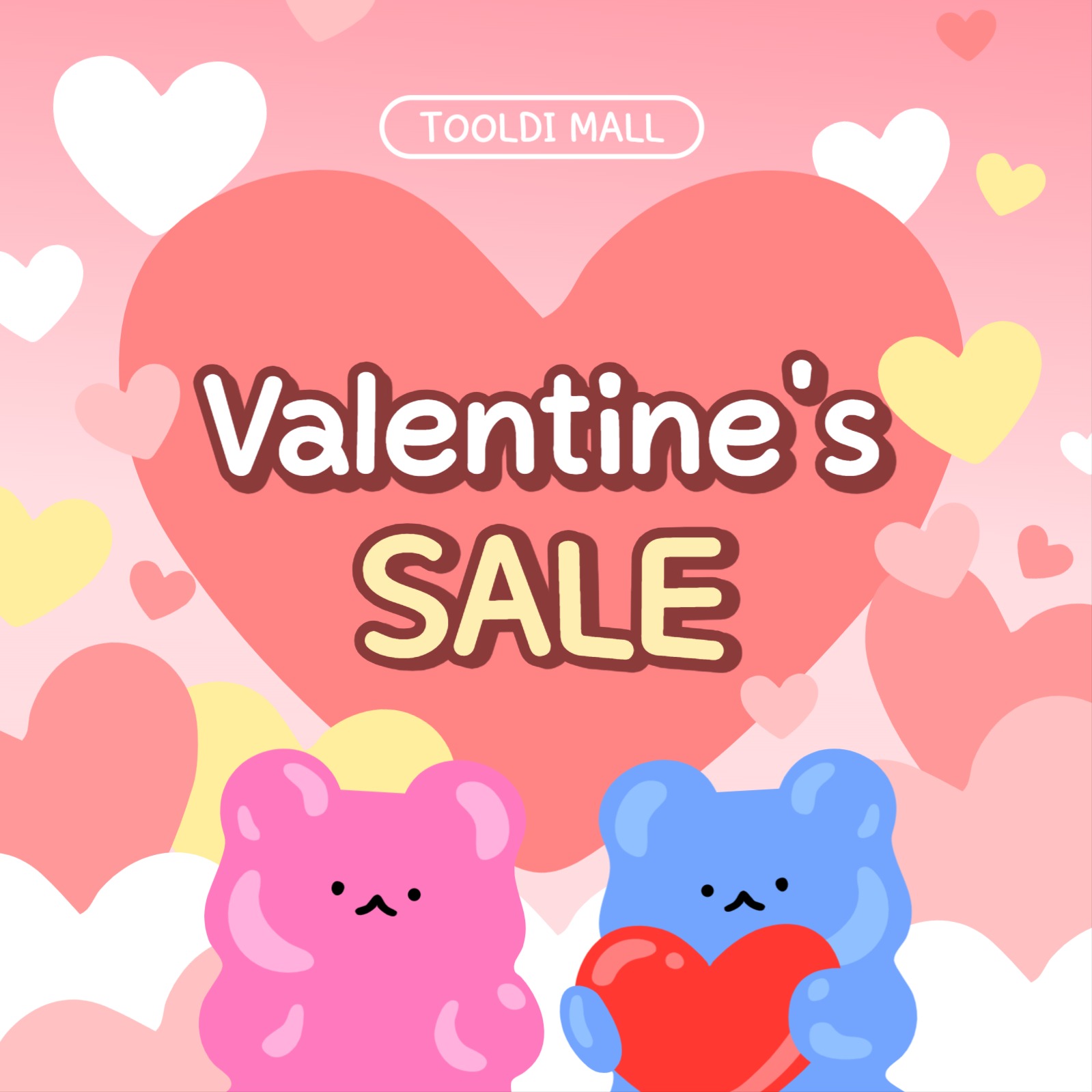 핑크색 귀여운 발렌타인데이 할인