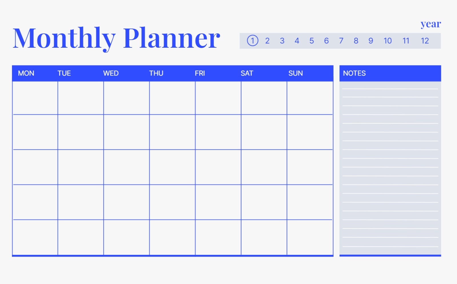 심플한 monthly planner