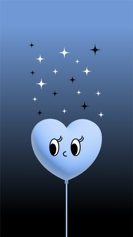 하트 풍선 반짝반짝 배경화면