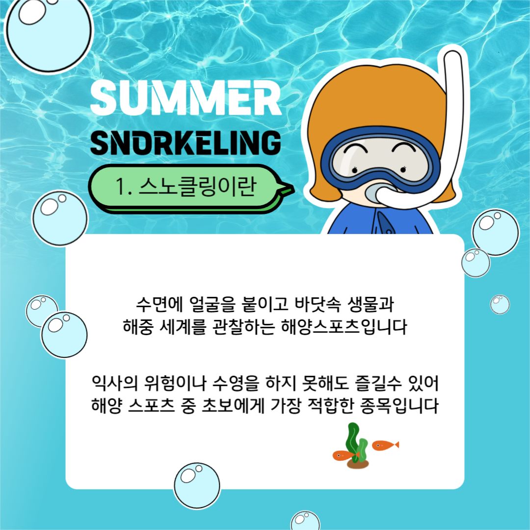 스노클링 준비하기 카드뉴스