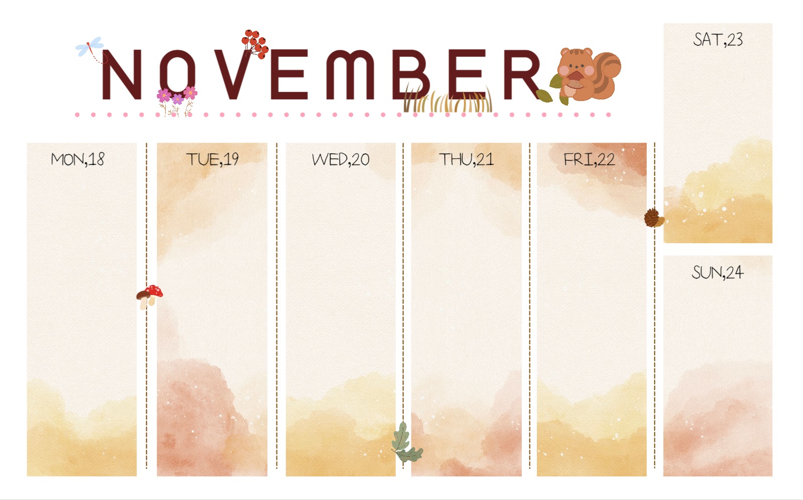 가을느낌 위클리플래너