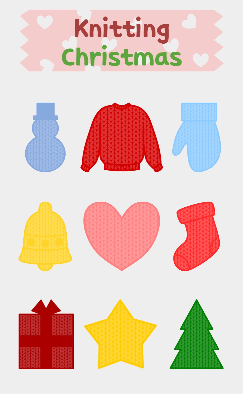 뜨개 크리스마스 스티커