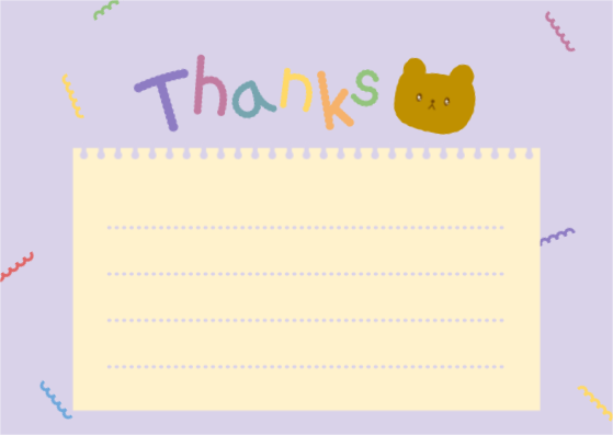 귀여운 곰돌이 감사 엽서 카드