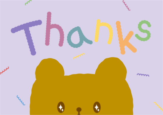 귀여운 곰돌이 감사 엽서 카드