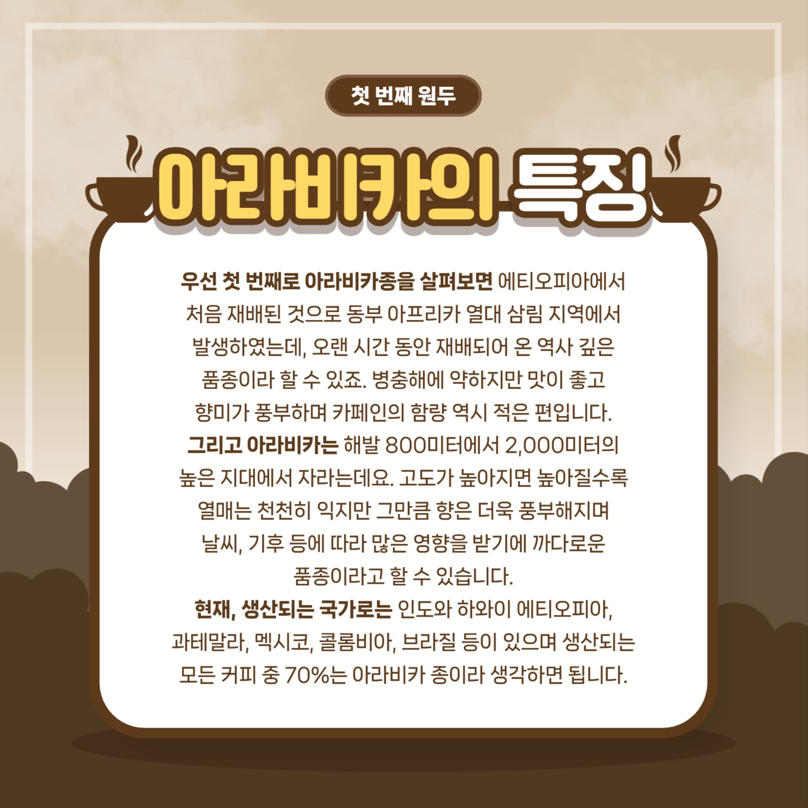 원두의 종류와 특징