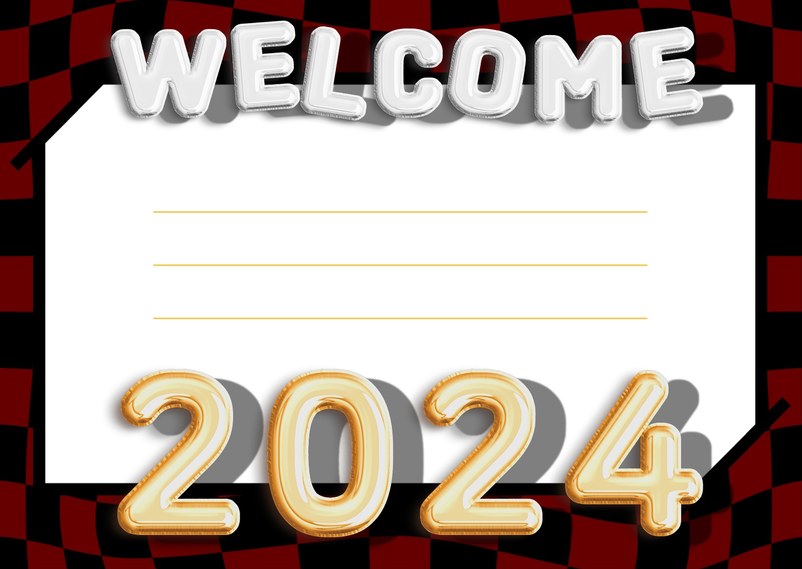 웰컴 2024 신년 인사 엽서 카드