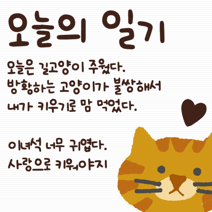 오늘의 일기 인스타