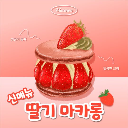 딸기 마카롱 (인스타)