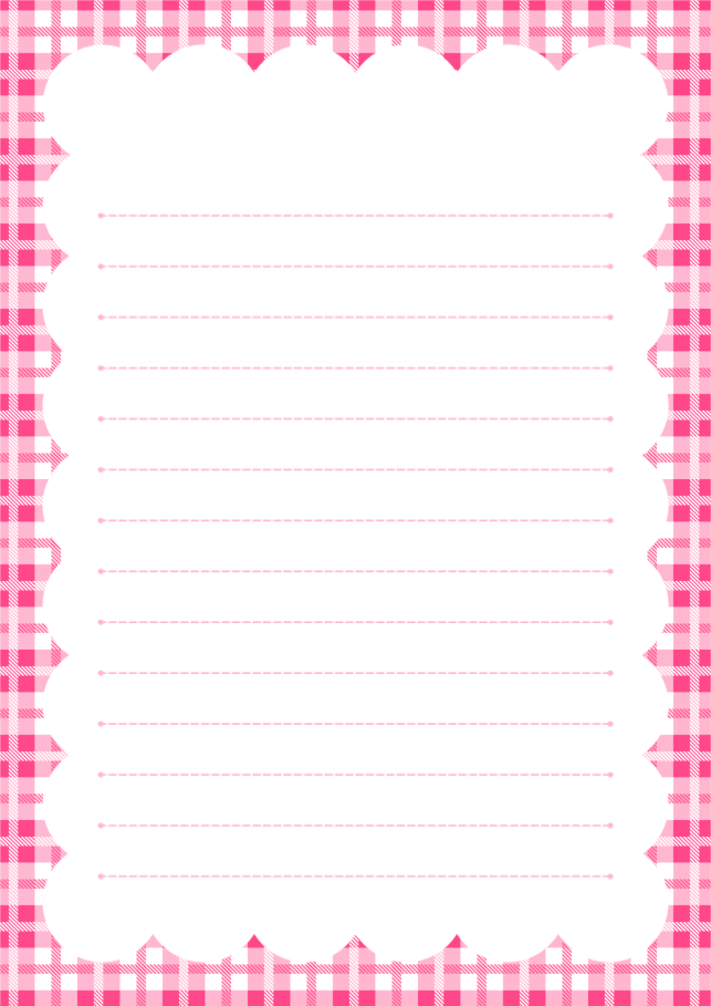 체크 배경 분홍 편지지