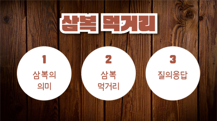 삼복 먹거리 (프레젠테이션)