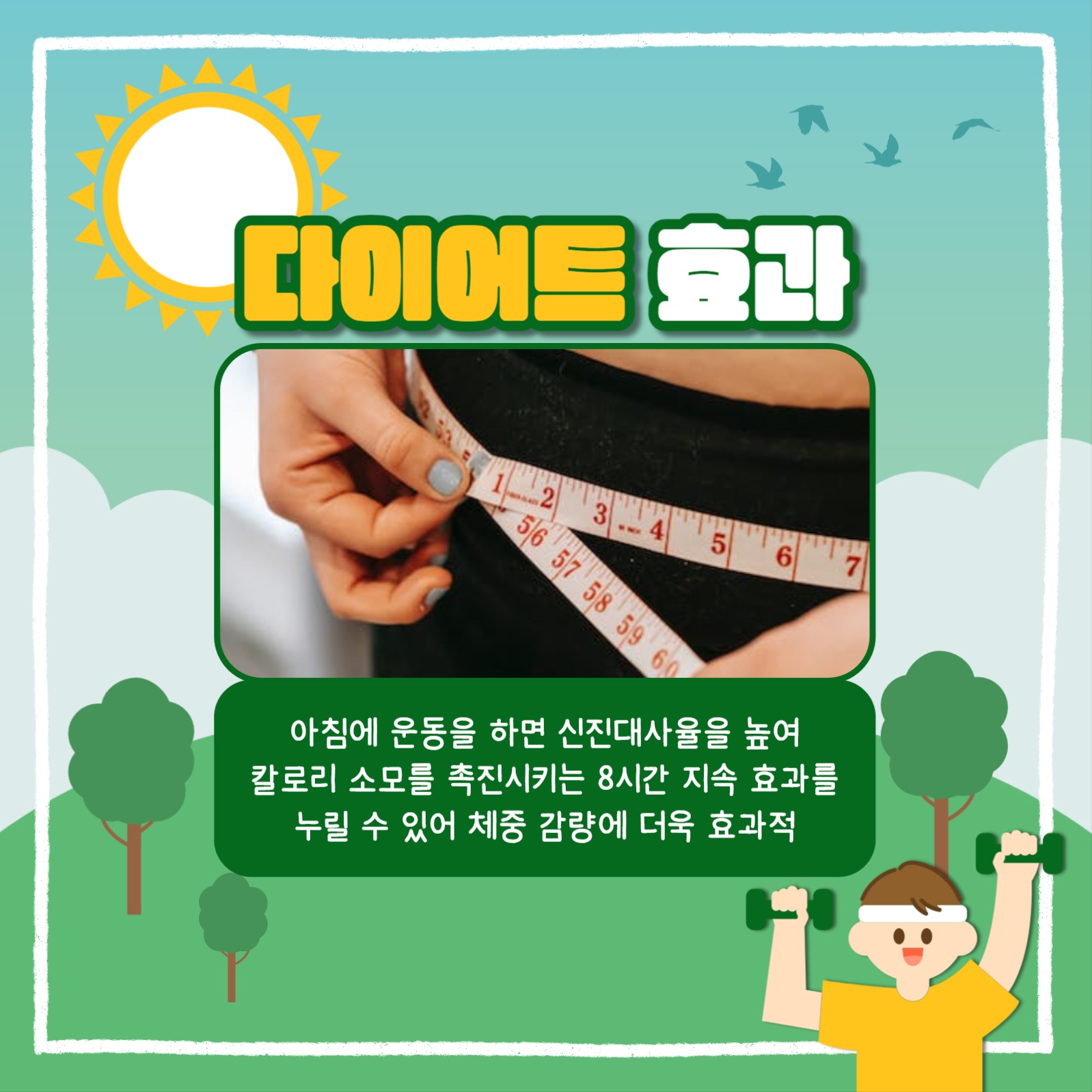 아침 운동의 중요성 카드뉴스