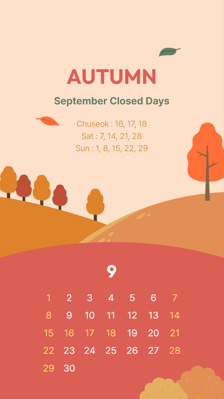 September Closed Day