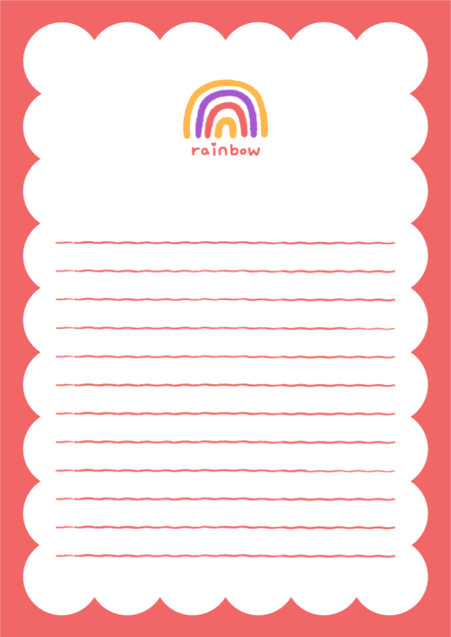 무지개 일러스트 편지지
