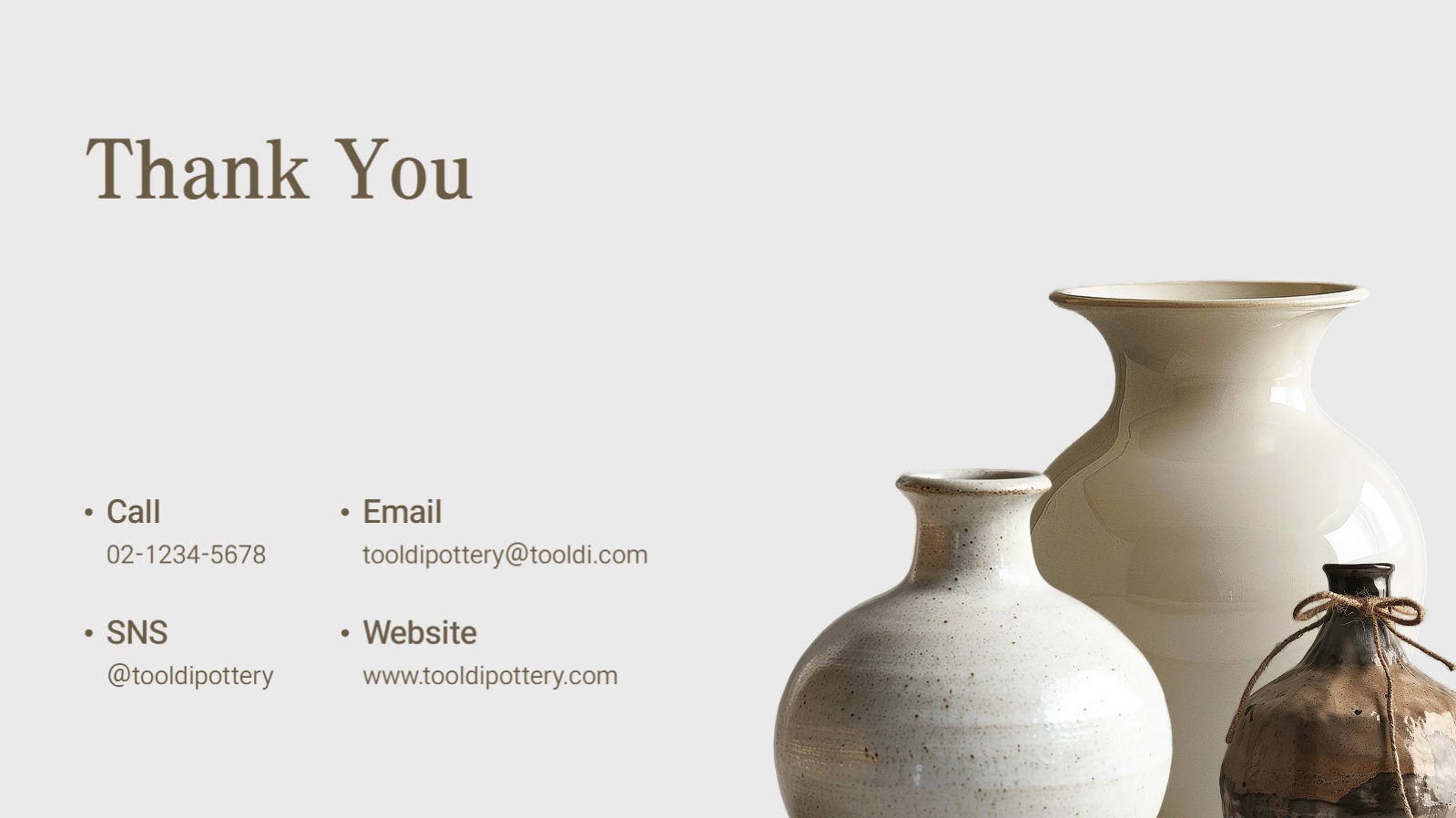 감각적인 도자기 브랜드 소개서