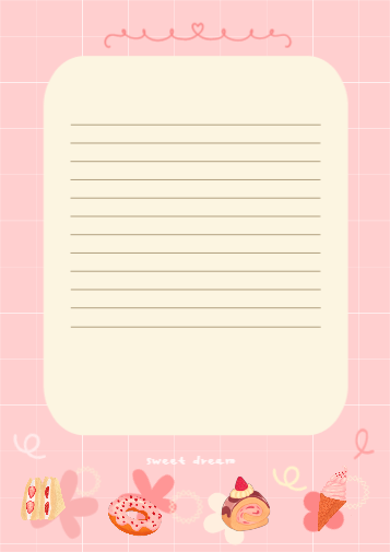 달콤한 디저트 편지지