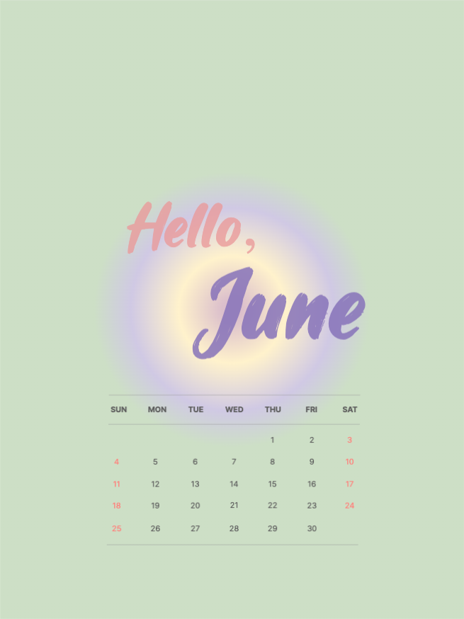 6월 달력 배경화면