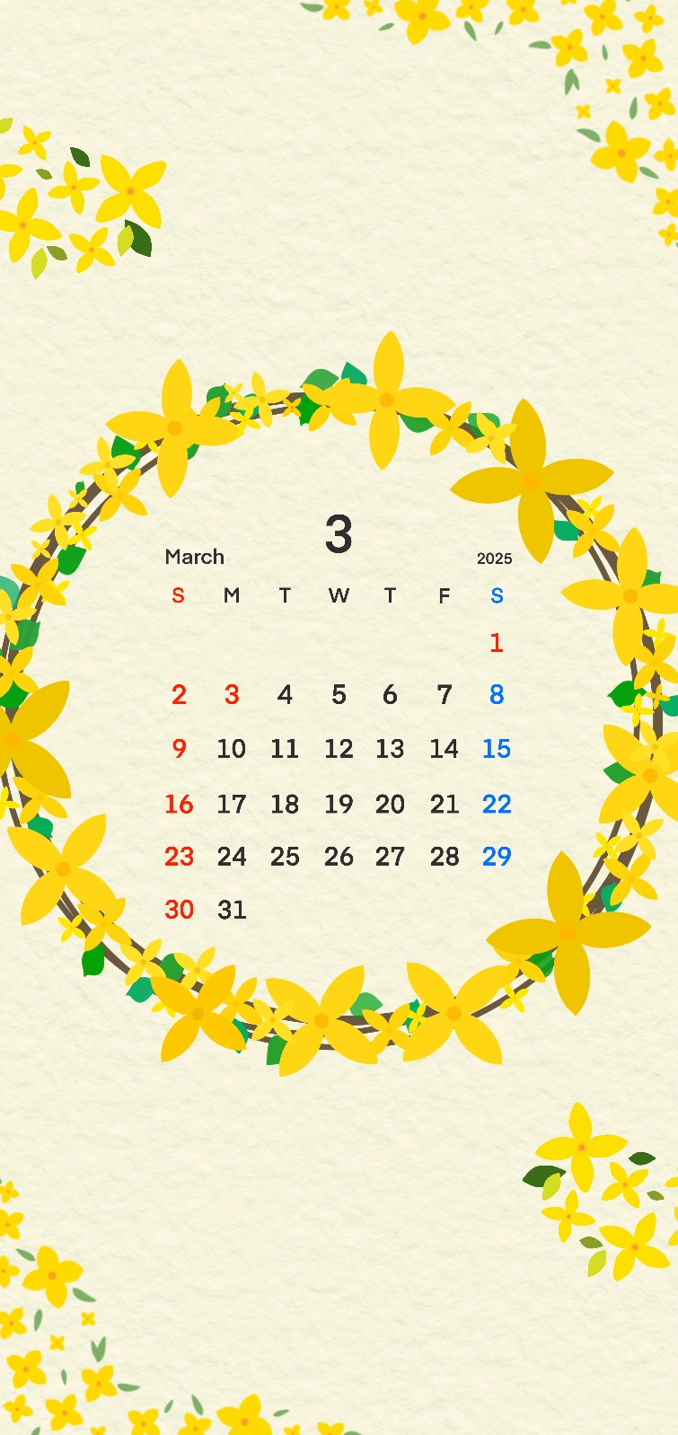 봄내음 가득한 3월 모바일 배경