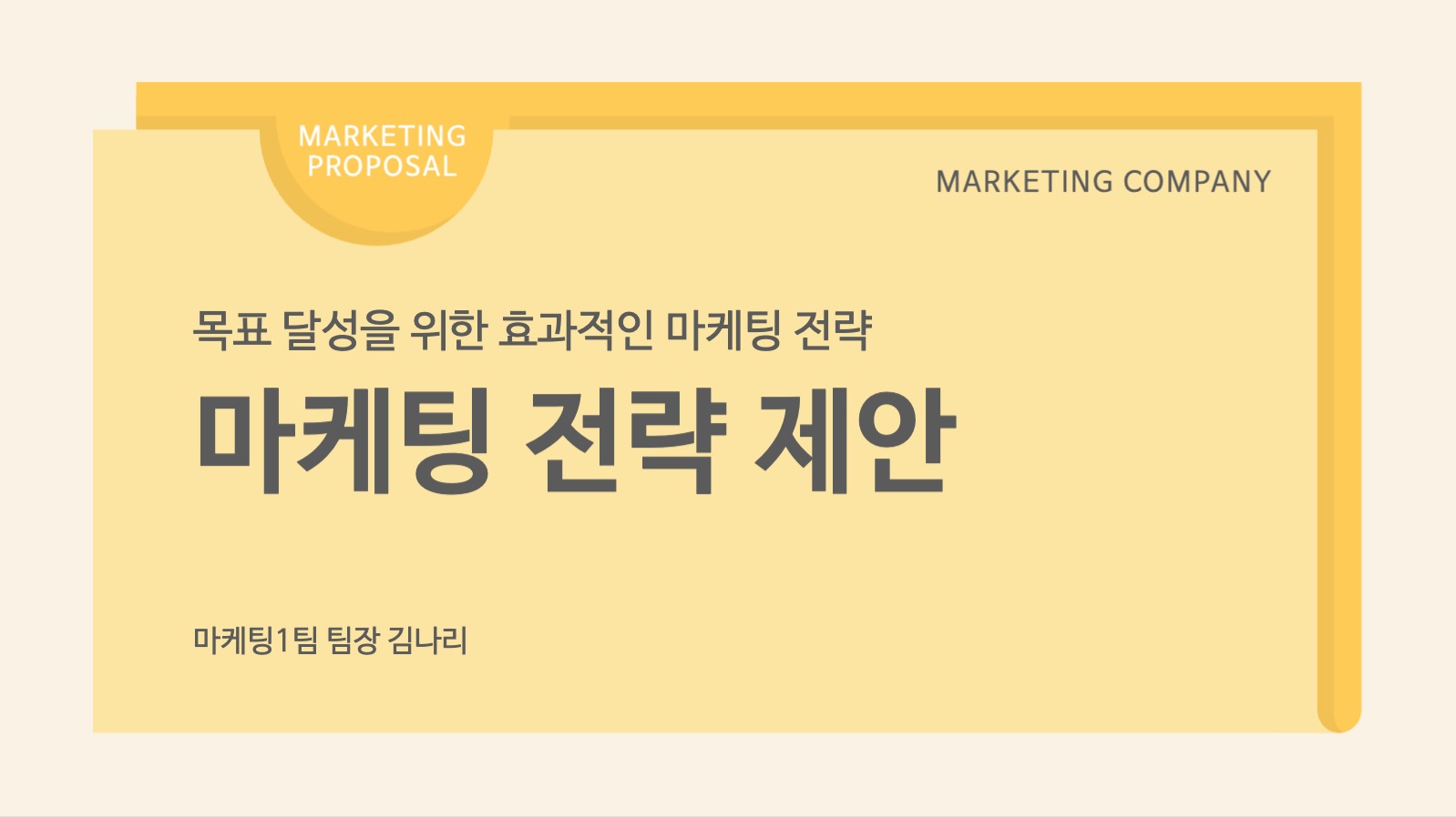 마케팅 전략 제안