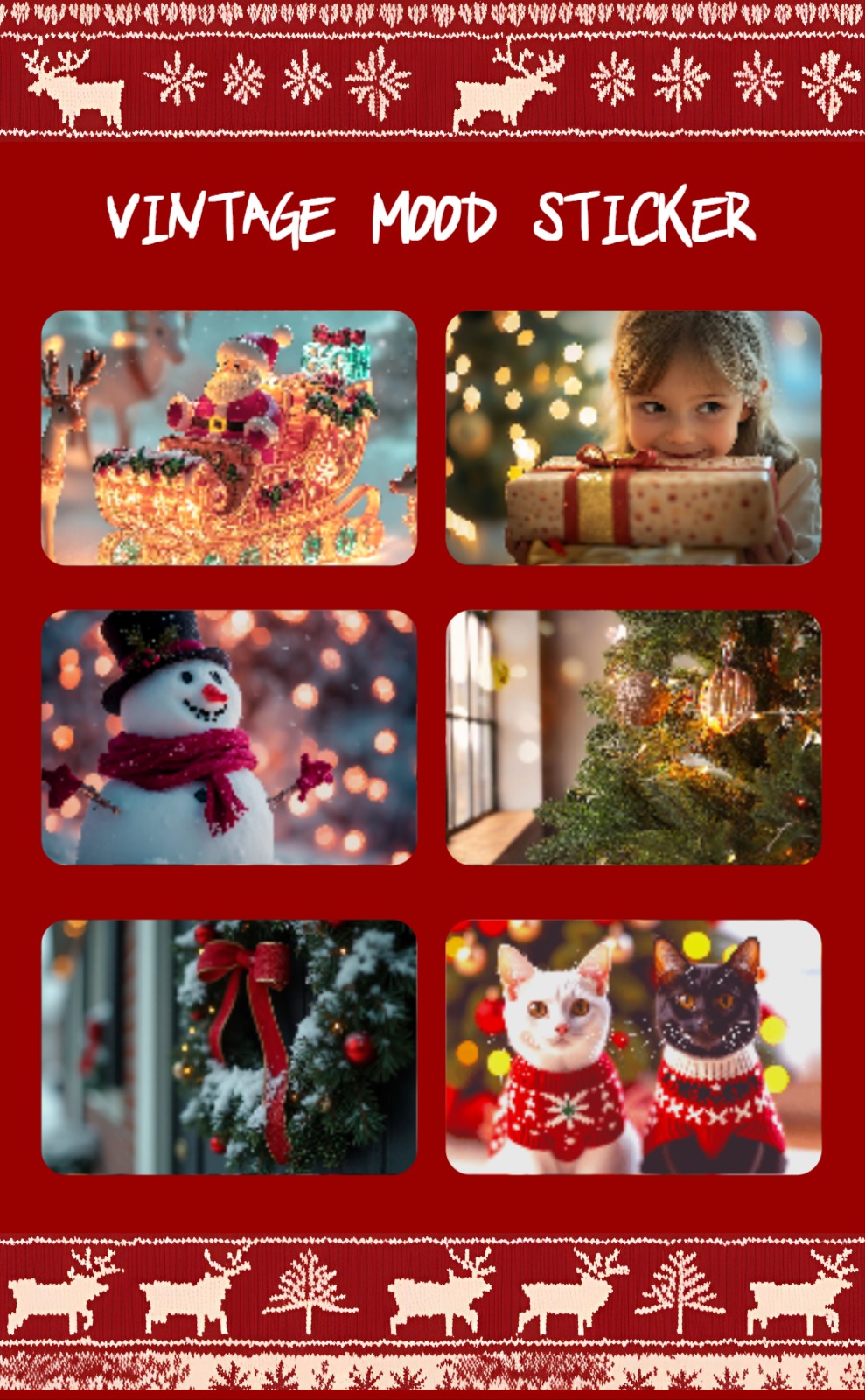 크리스마스 빈티지 스티커