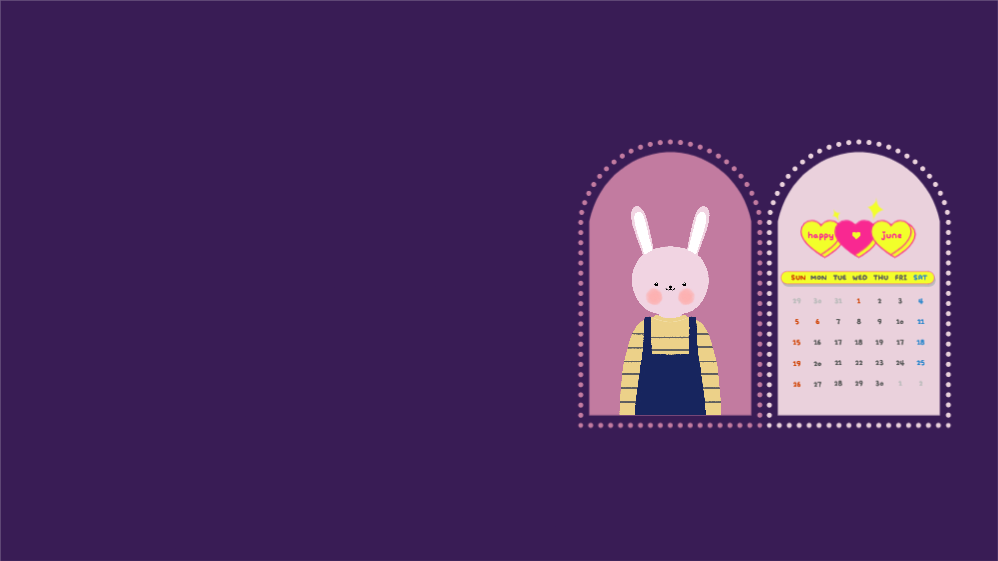 2022년 6월 달력 PC 배경화면